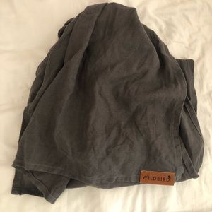 WildBird Double Solid Linen Wrap Passerina/Dark Gray Rose Gold Like New